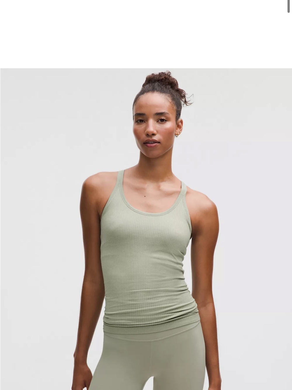 Lululemon Ebb to Street Tank Top size 4 Fog Green